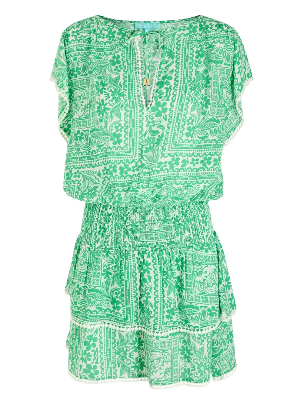 Melissa Odabash Keri printed mini dress - Groen