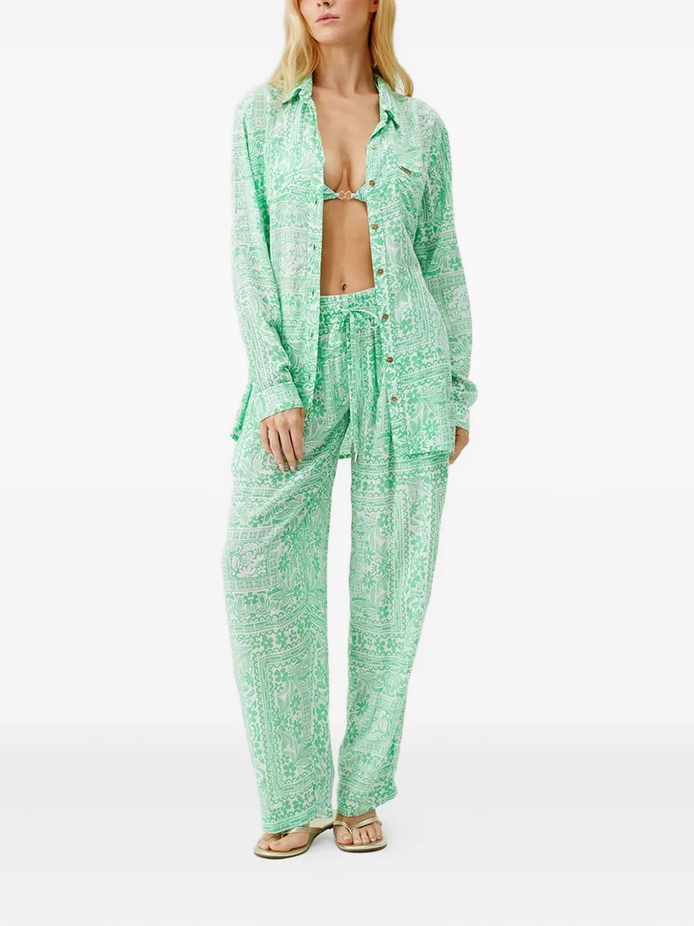 Melissa Odabash blouse met bloemenprint - Groen