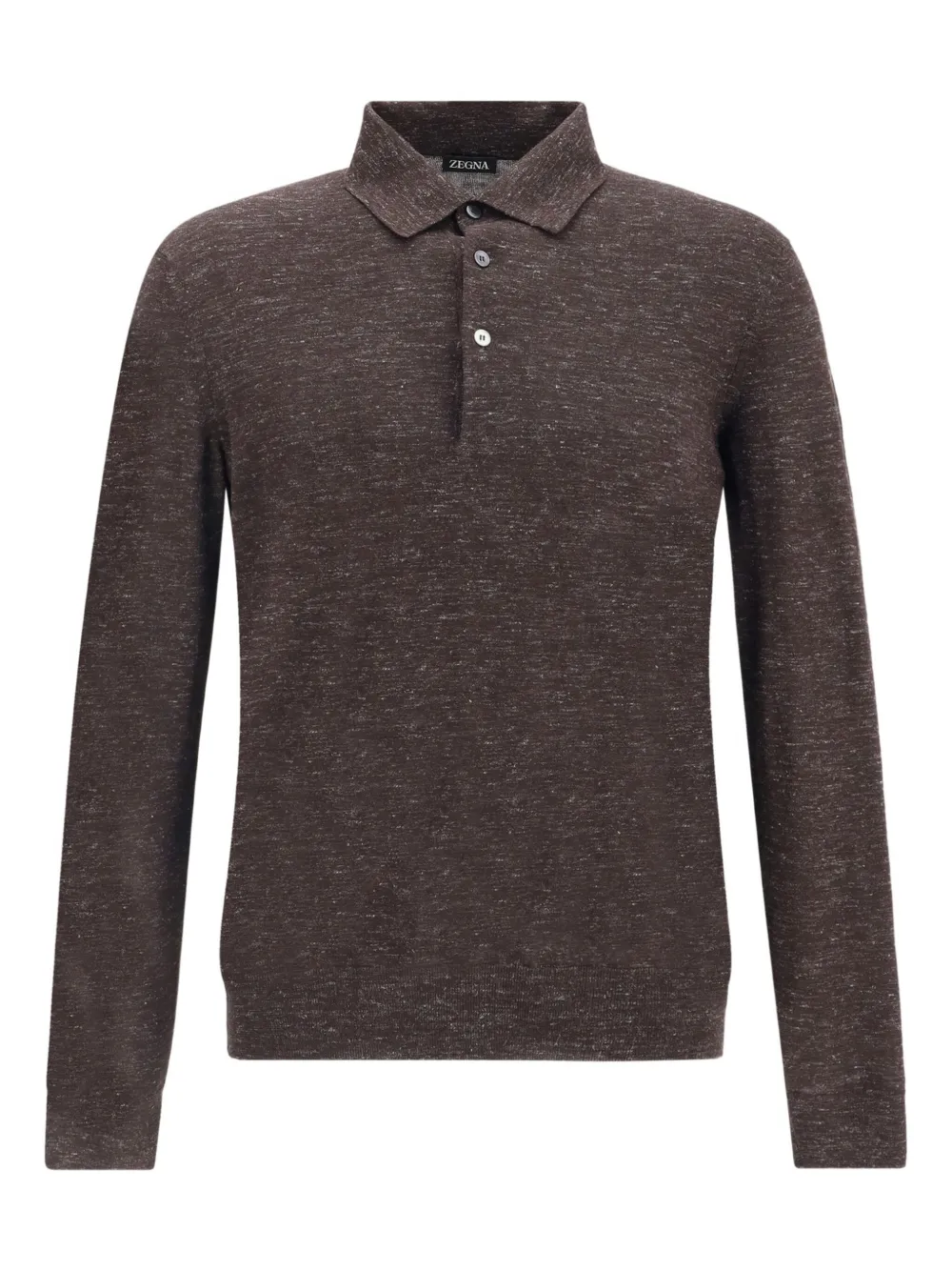Zegna Poloshirt met lange mouwen Bruin