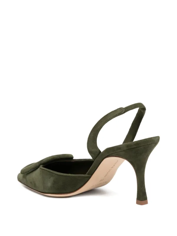 Manolo Blahnik 70mm Maysli Heeled Pumps | Green | FARFETCH SG