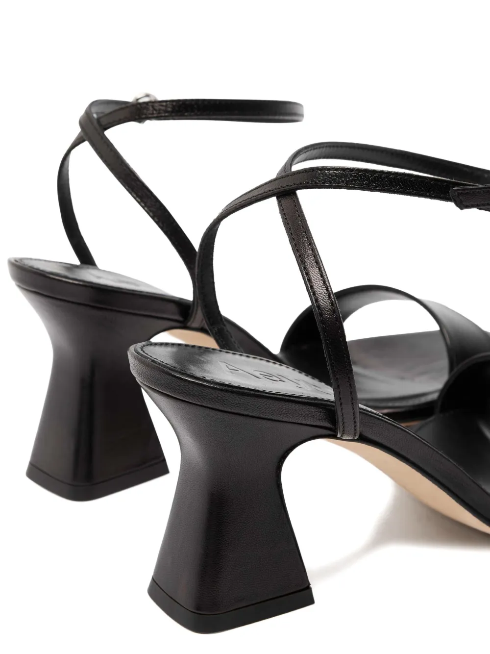 Aeyde Fenna Flared-heel Ankle-strap Sandals In Black