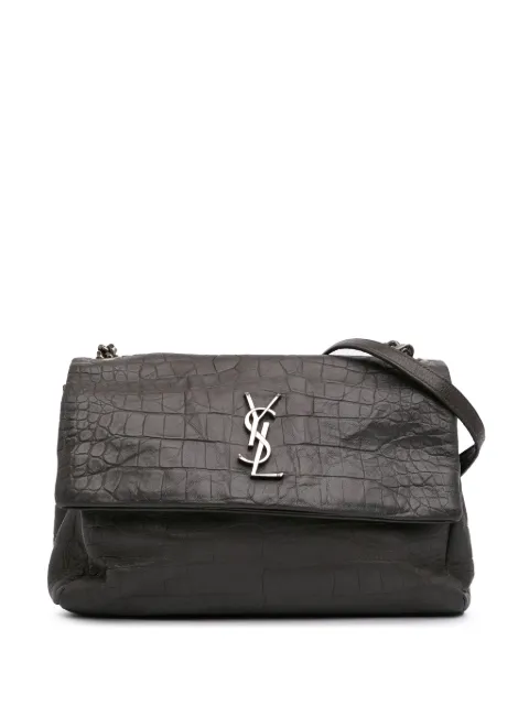 Saint Laurent Pre-Owned 2017 Medium Croc Embossed Calfskin Monogram West Hollywood crossbody bag