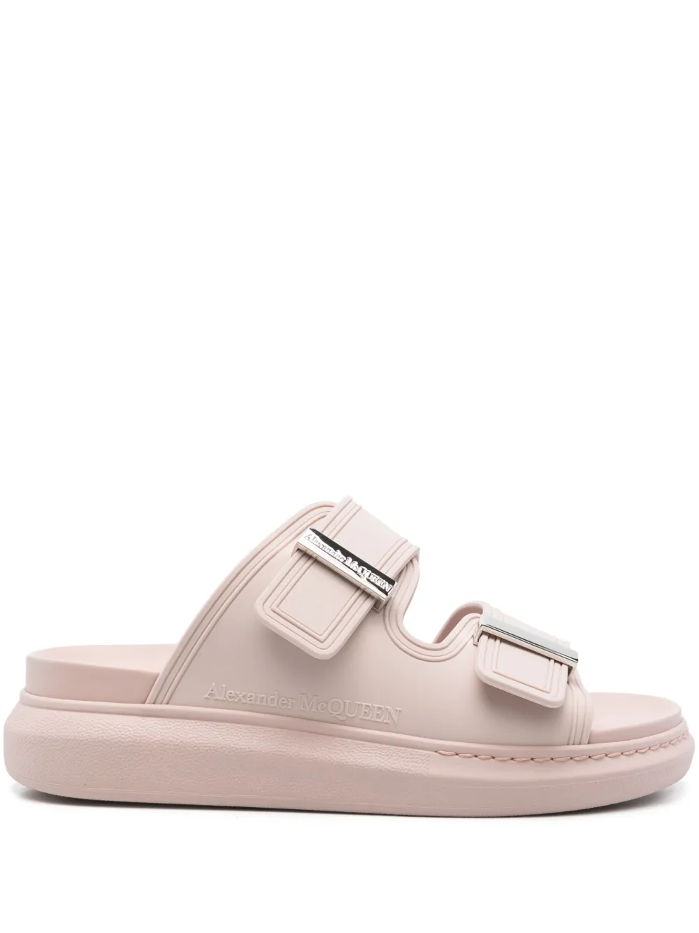 Alexander McQueen logo-engraved sandals Pink