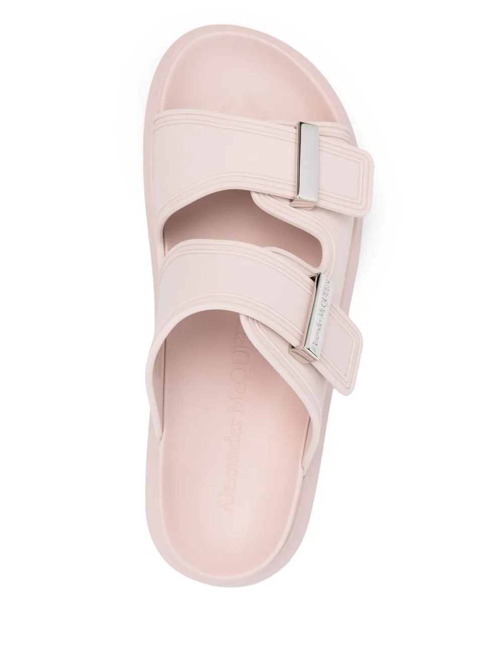 Alexander McQueen logo-engraved sandals Pink