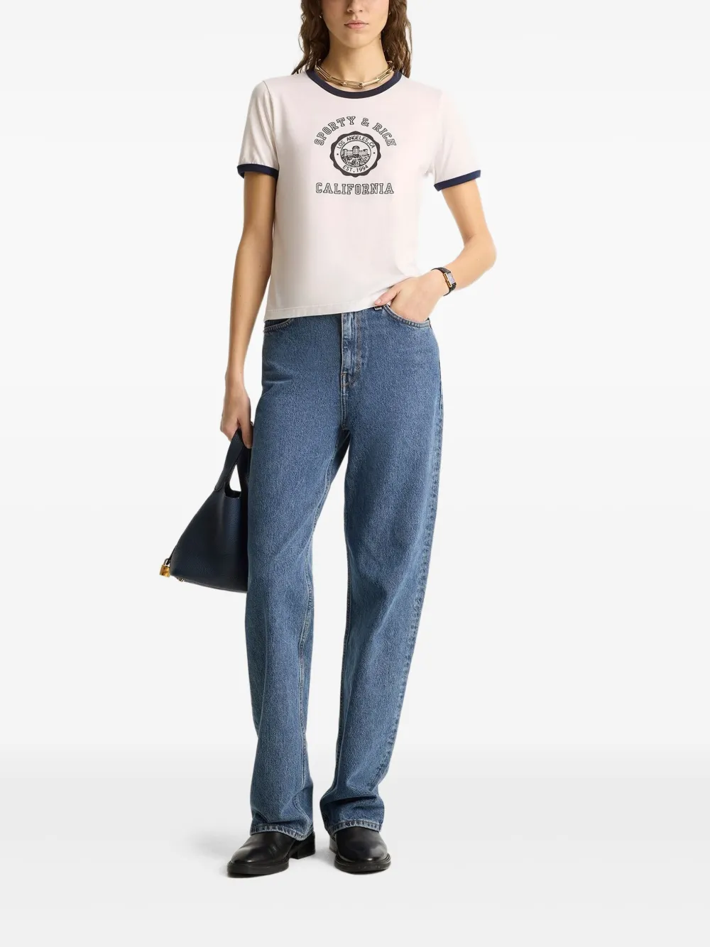 Sporty & Rich Katoenen T-shirt Wit