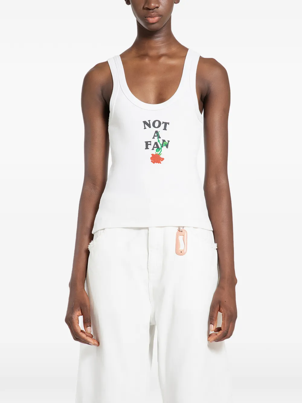 Ssheena Tamara print tank top - Bianco