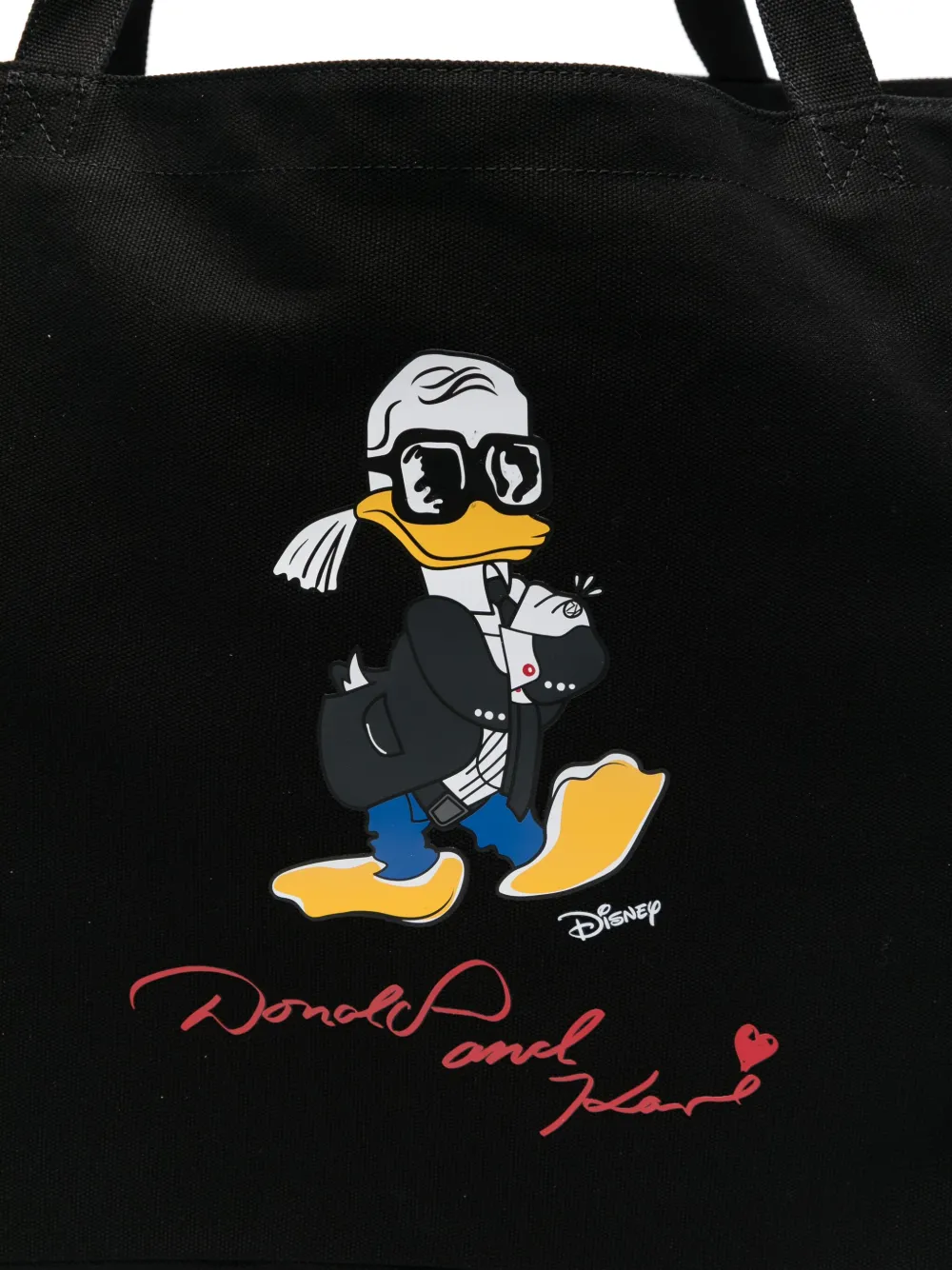 Karl Lagerfeld x Disney Donald Duck-print tote bag Zwart