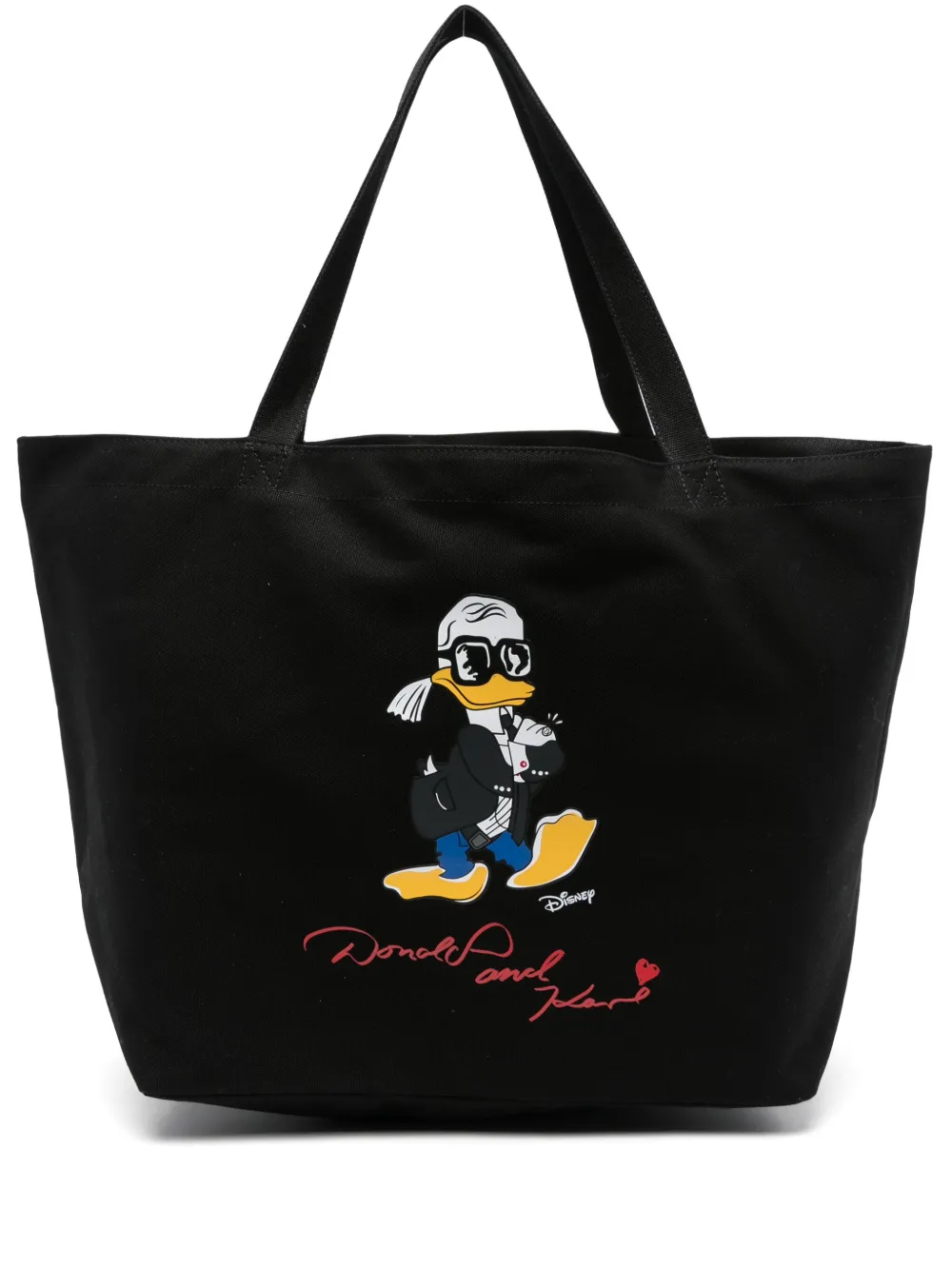 Karl Lagerfeld x Disney Donald Duck-print tote bag Zwart