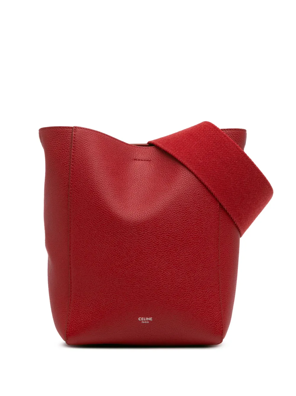 Céline Pre-Owned 2018 スモール レザー ソー サングル バケットバッグ - レッド Céline Pre-Owned 2018 スモール レザー ソー サングル バケットバッグ - レッド
