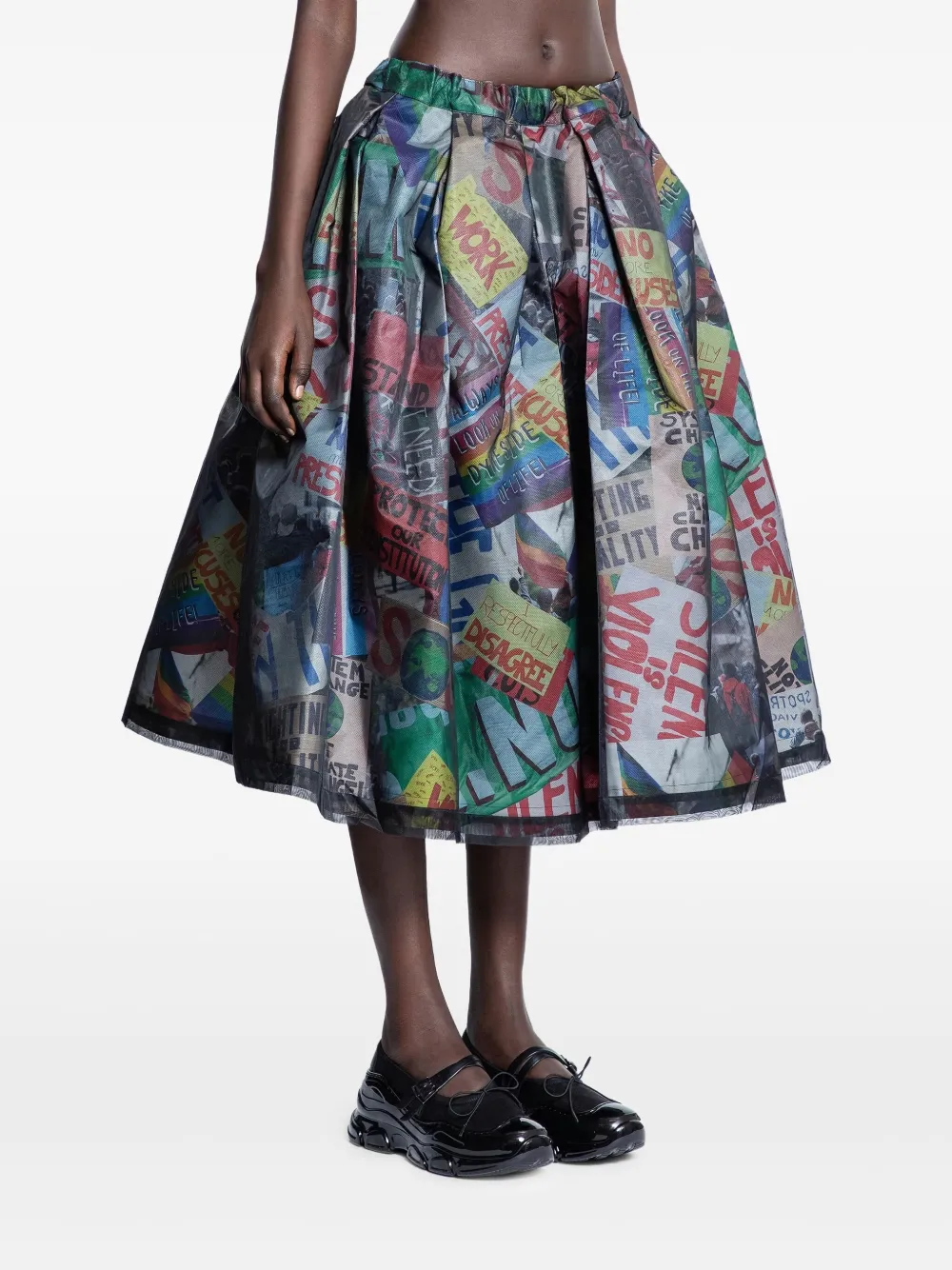 Comme Des Garçons Midi-rok met print Grijs