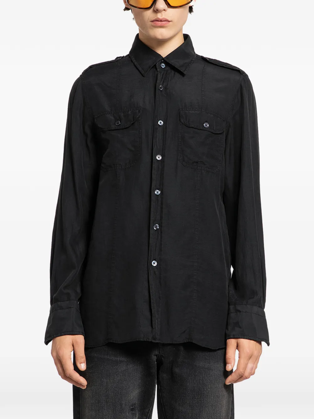 TOM FORD flap-pocket shirt - Nero