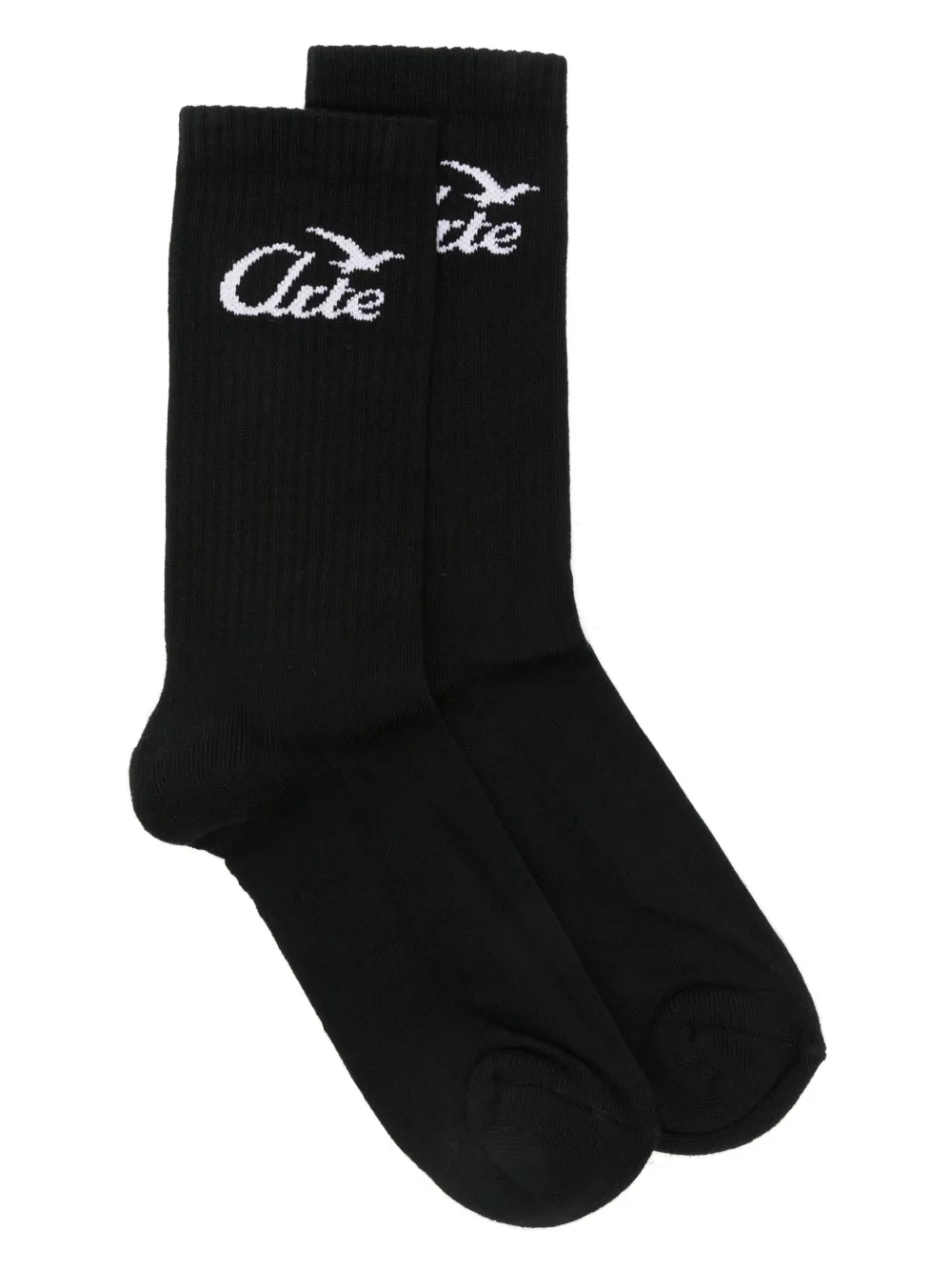 Arte Antwerp intarsia-knit logo socks - ブラック Arte Antwerp intarsia-knit logo socks - ブラック