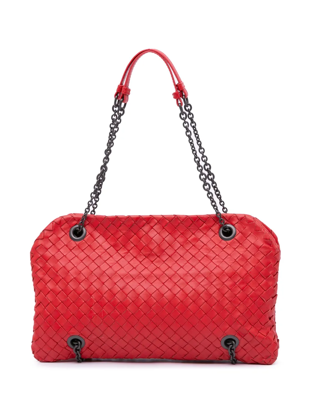 Bottega Veneta Pre-Owned 2012-2024 ナッパ イントレチャート デュオ ショルダーバッグ - レッド Bottega Veneta Pre-Owned 2012-2024 ナッパ イントレチャート デュオ ショルダーバッグ - レッド