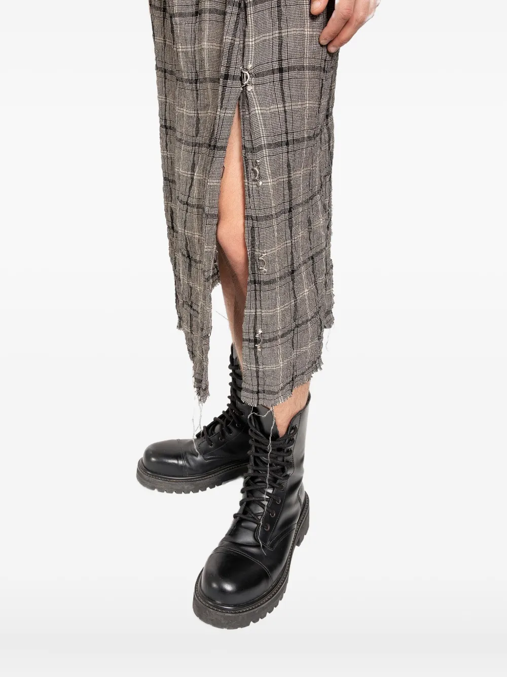 Undercover Geruite kilt met franje Grijs