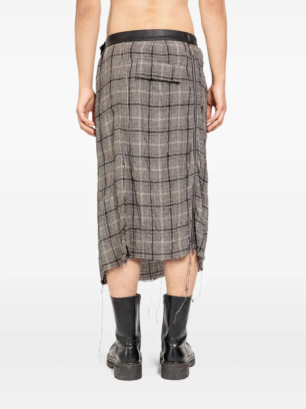 Undercover Geruite kilt met franje Grijs