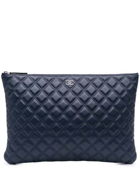 CHANEL Pre-Owned bolsa de mano Double Stitch de piel de cordero con logo CC  2014-2015
