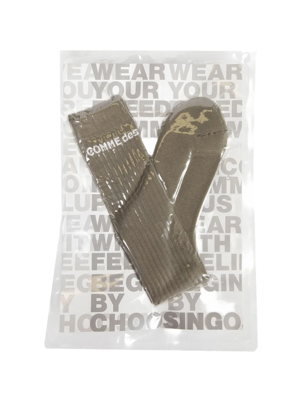 Comme des Garçons Homme Plus logo-detail ribbed-knit socks - Grigio