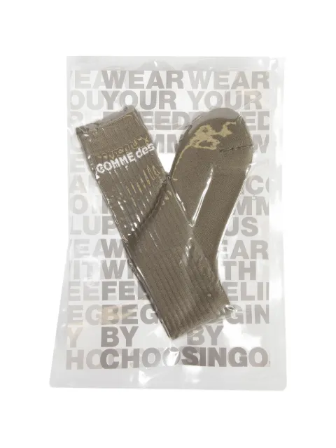 Comme des Garçons Homme Plus logo-detail ribbed-knit socks