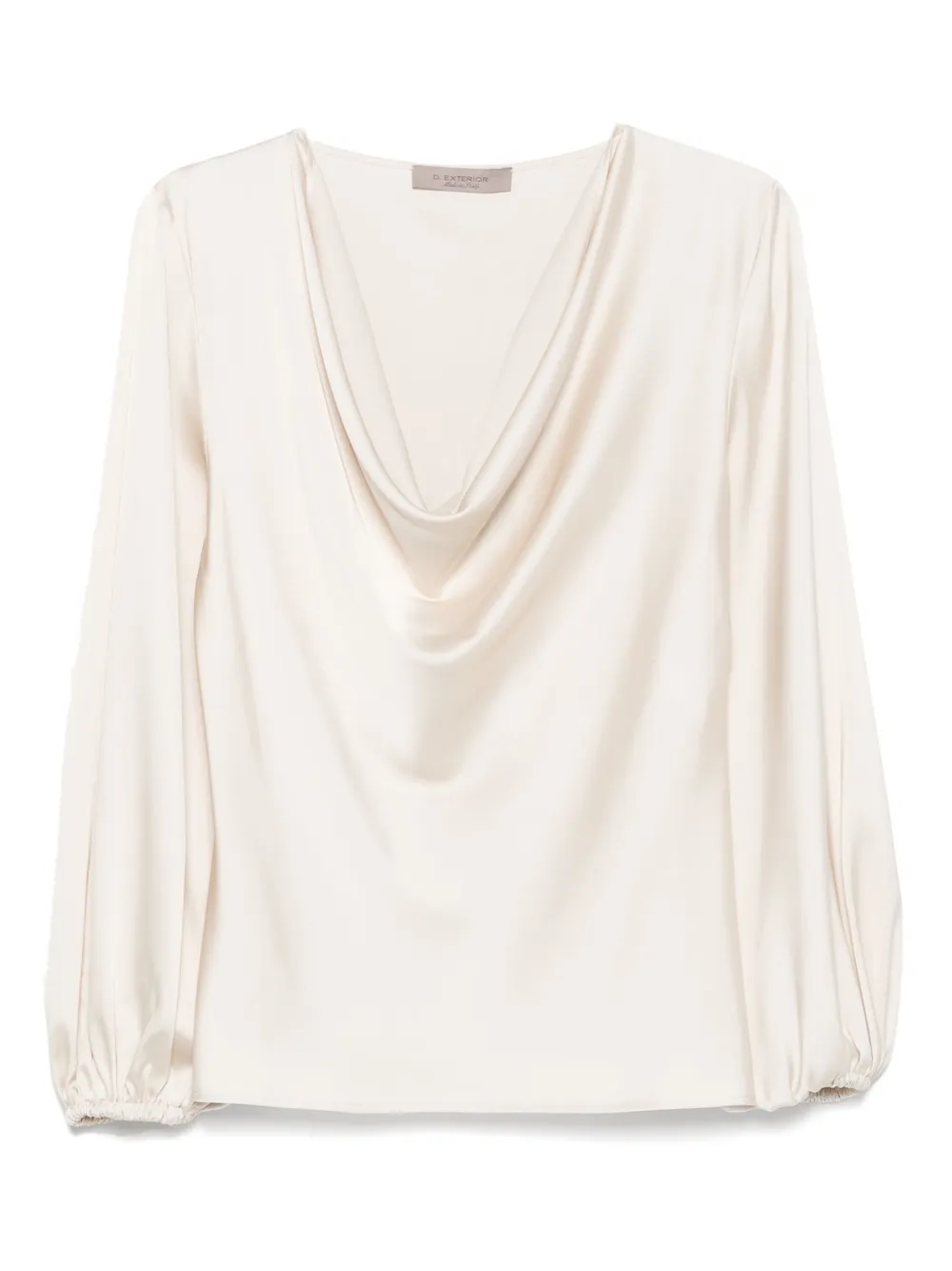 cowl-neck blouse