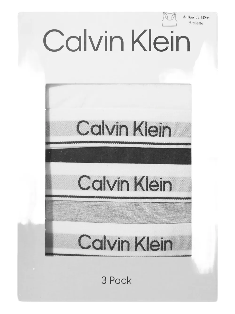 Calvin Klein Kids Drie bh's met logoband Zwart