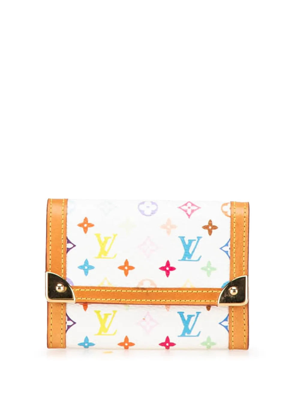 Pre-owned Louis Vuitton 2008 Monogram Multicolore Porte Monnaie Plat Small Wallets