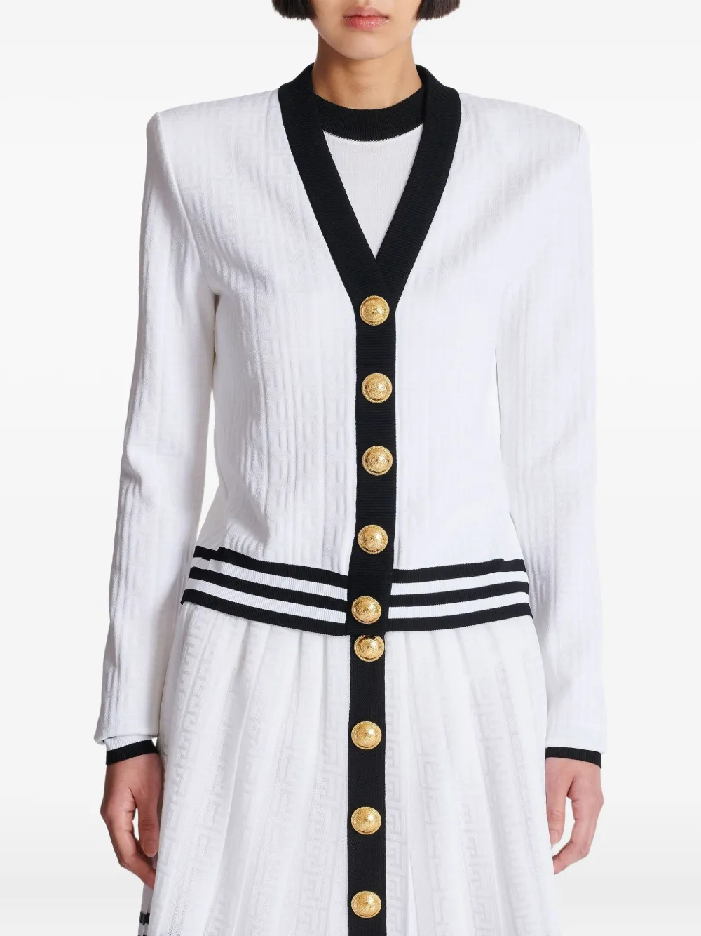 Balmain Tweekleurig vest Wit
