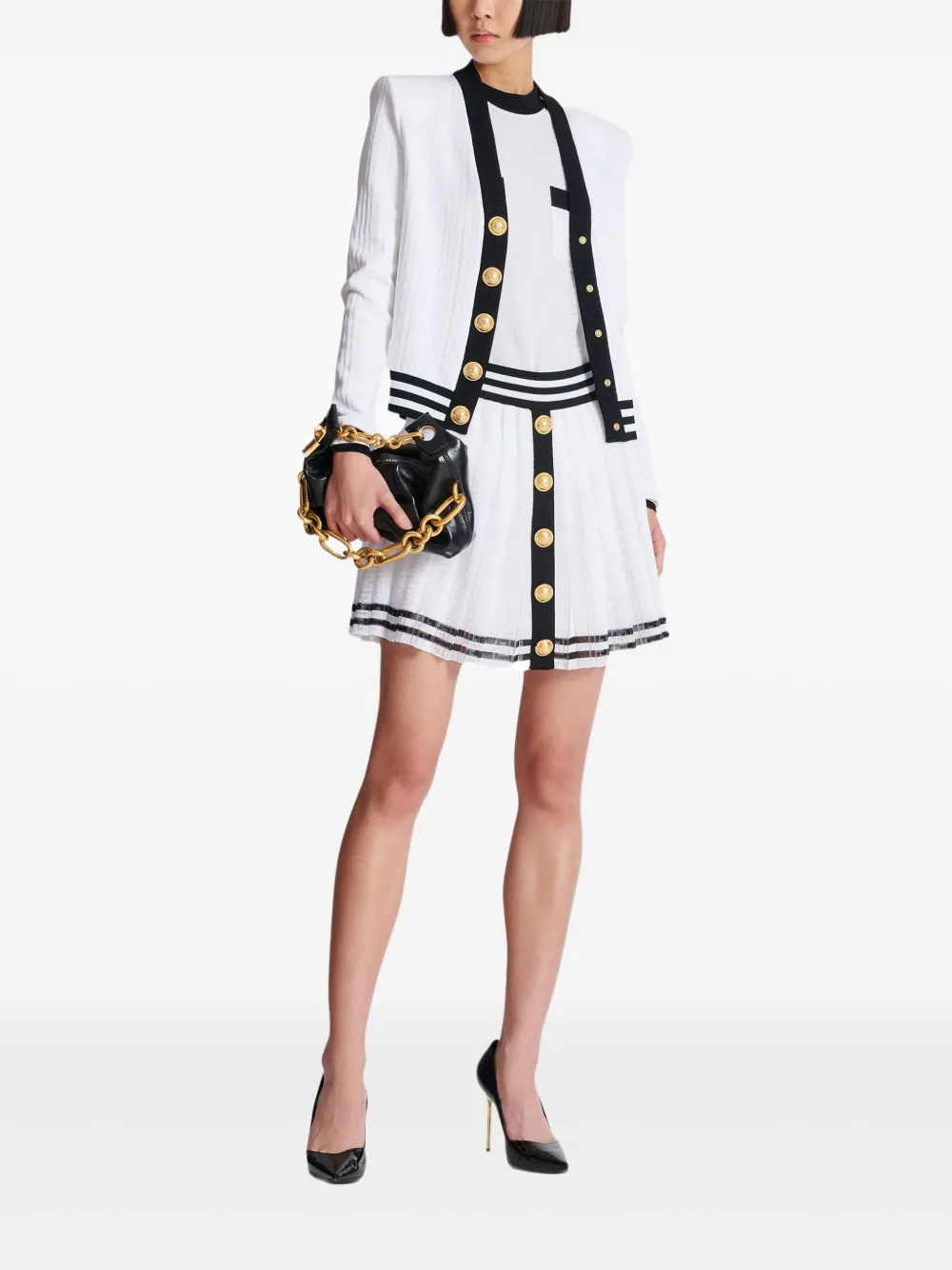 Balmain Tweekleurig vest Wit