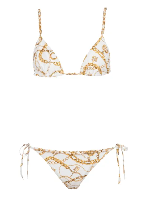 Balmain chain-print triangle bikini