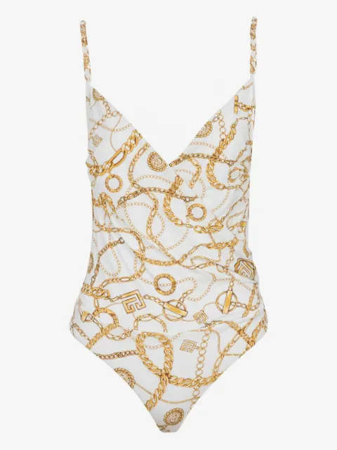 Balmain Chaînes-pattern swimsuit 