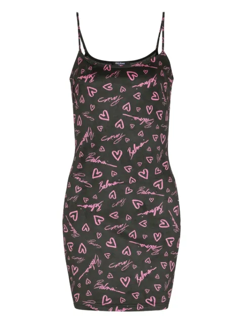 Balmain Crush-print mini dress