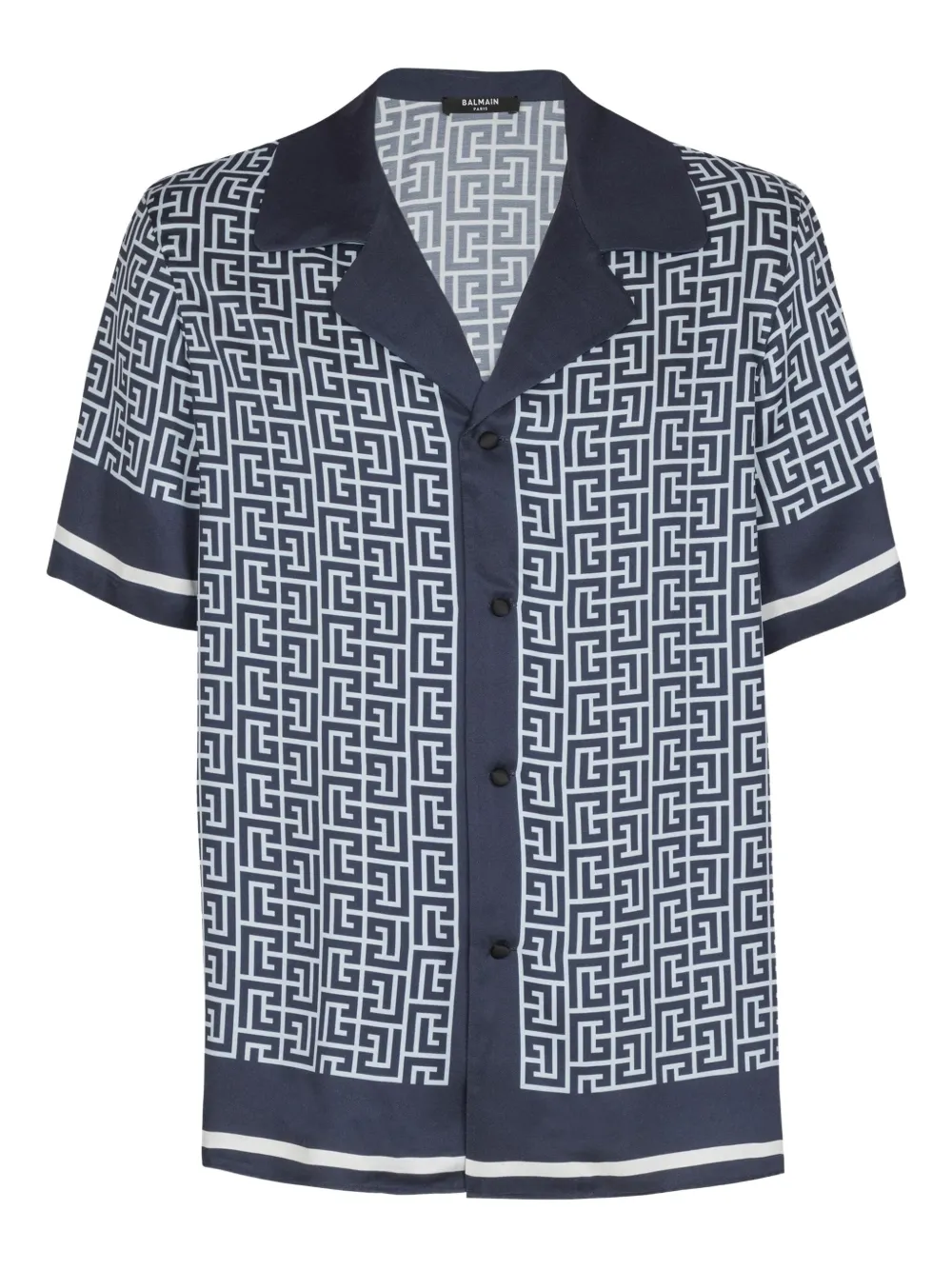 Balmain monogram-pattern shirt | Blue | Image 1