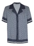 Balmain monogram-pattern shirt - Blue
