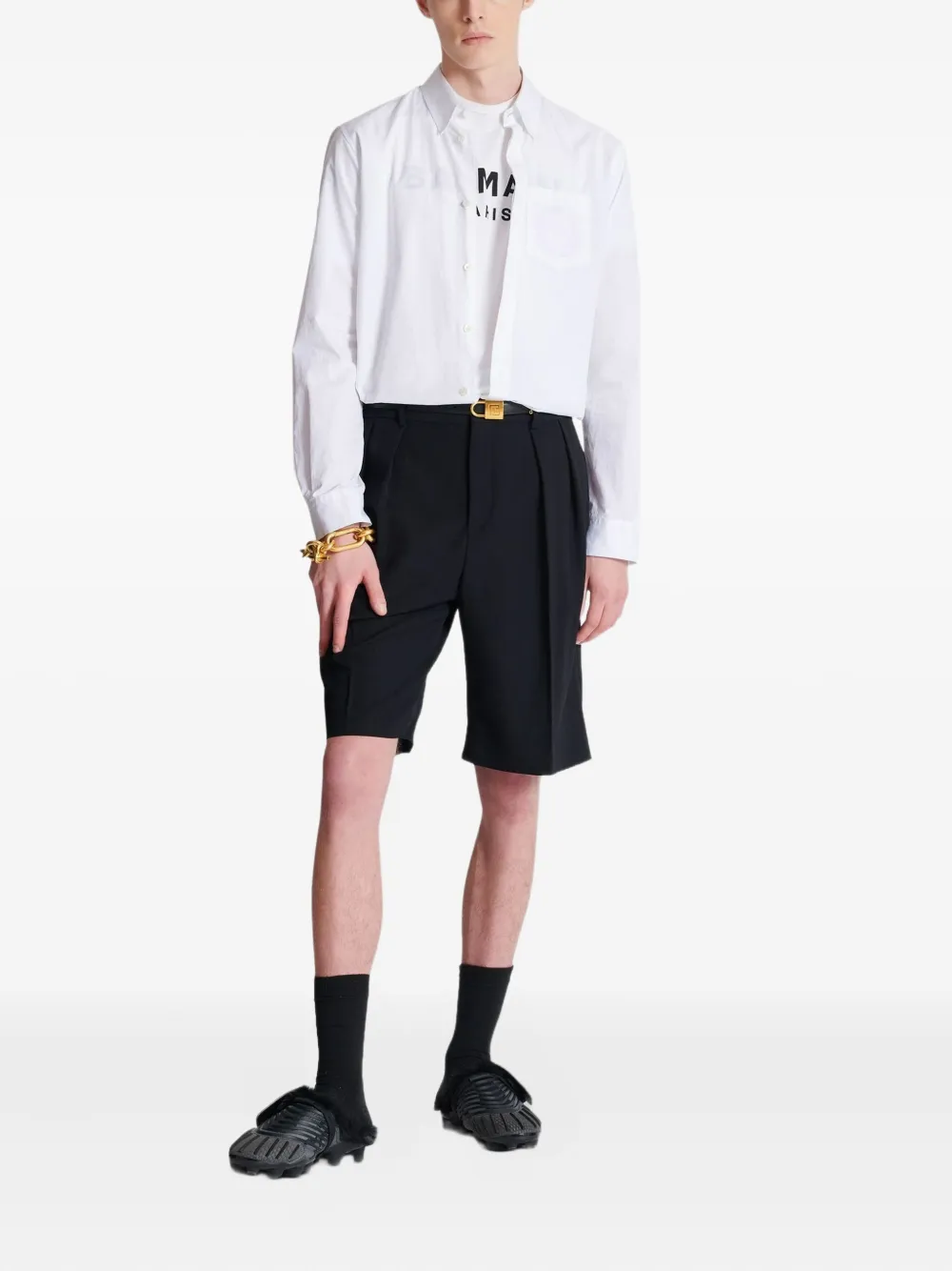 Balmain logo-print T-shirt - Wit