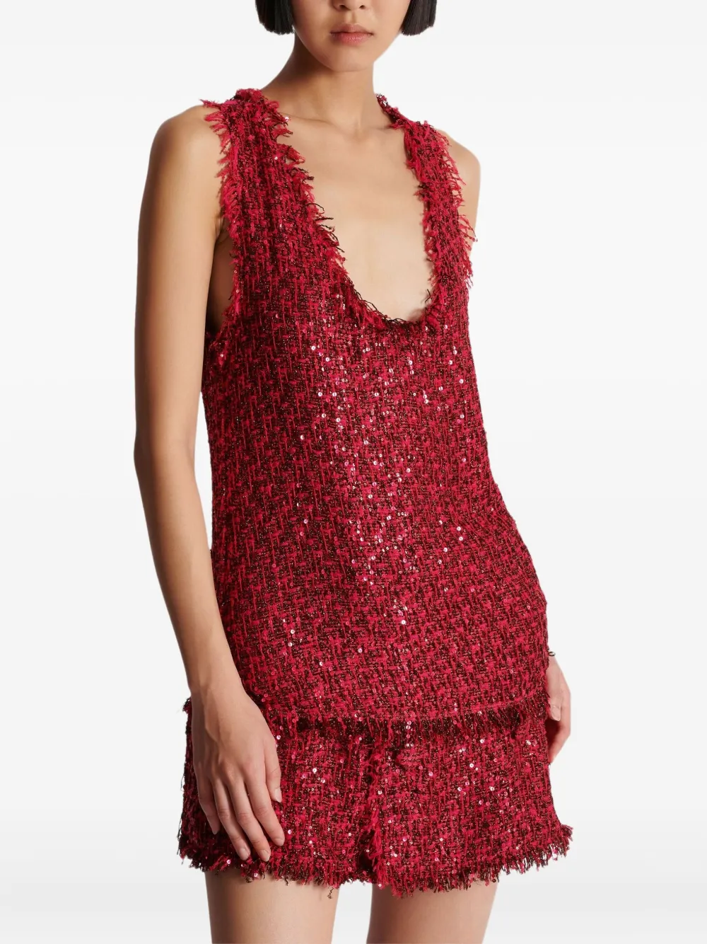 Balmain Tweed top Roze