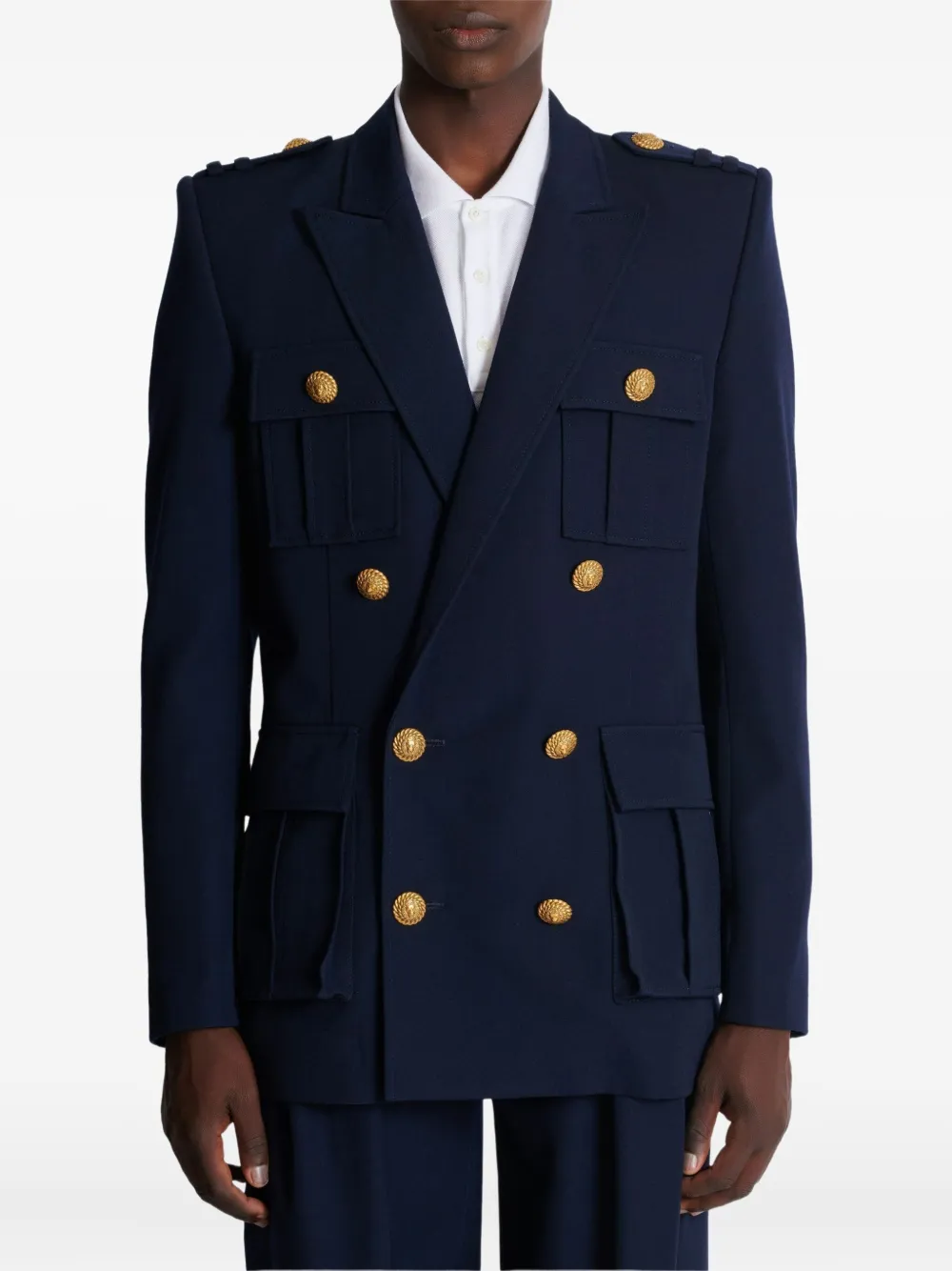 Balmain Saharienne blazer Blauw
