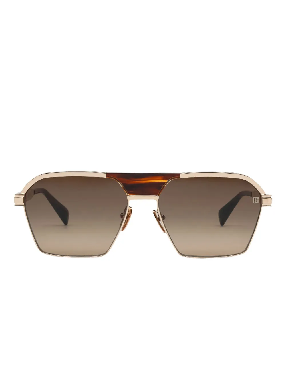 Balmain Eyewear geometric-frame sunglasses | Brown | Image 1