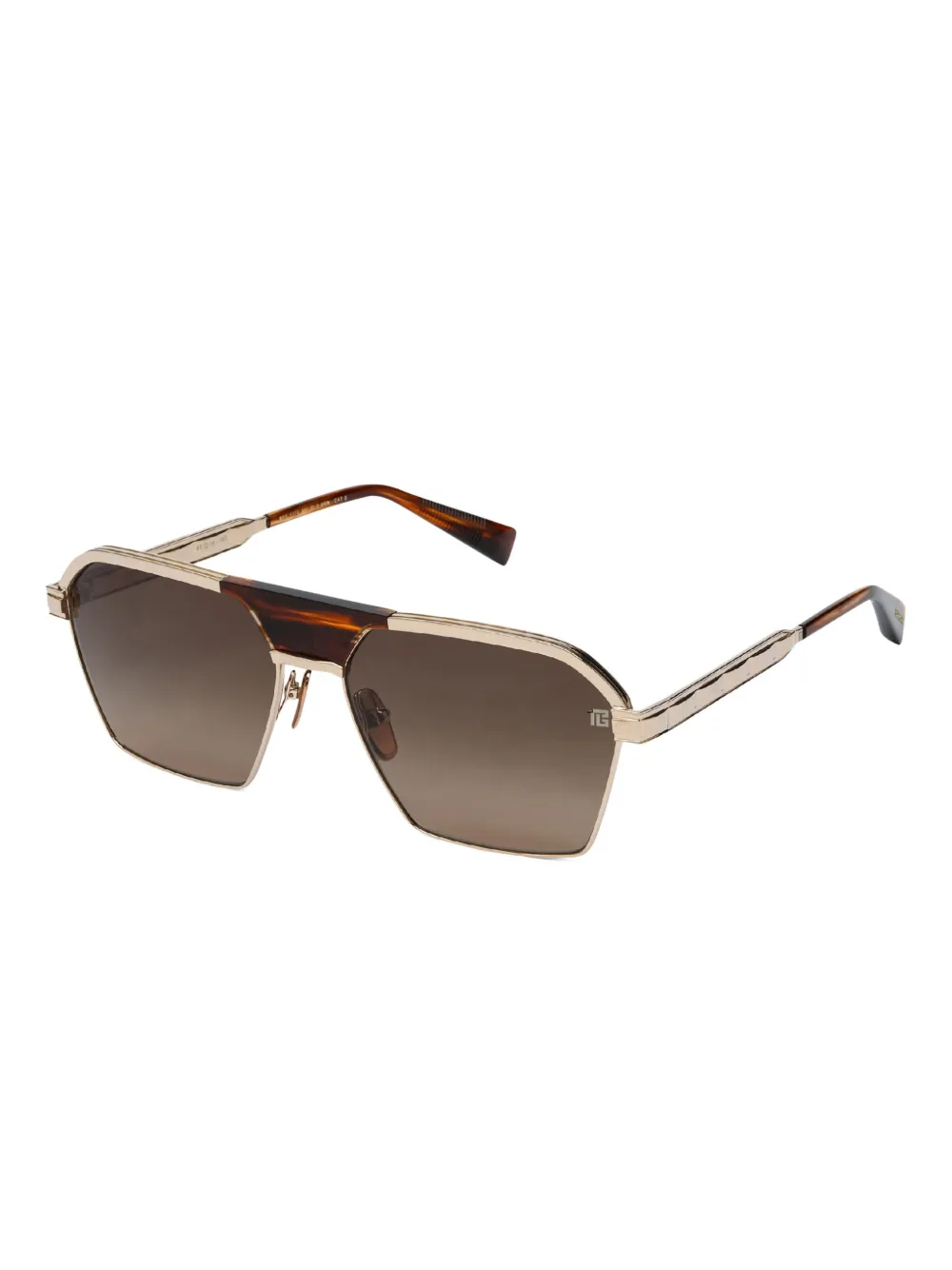 Balmain Eyewear geometric-frame sunglasses - Bruin
