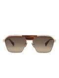 Balmain Eyewear geometric-frame sunglasses - Brown