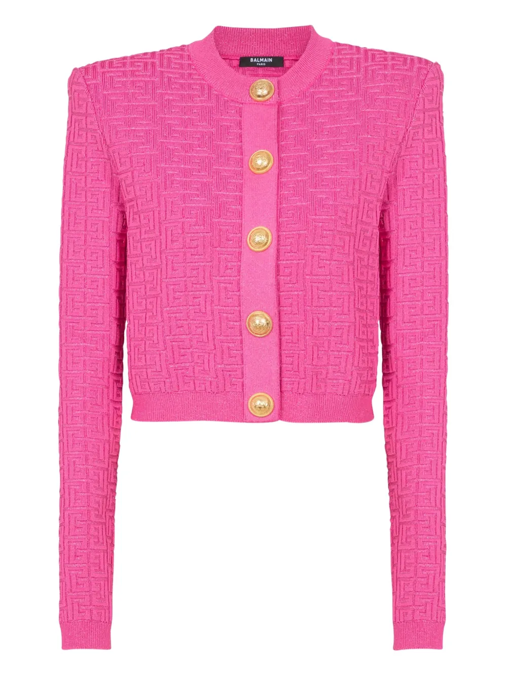 BALMAIN MONOGRAM-PATTERN CARDIGAN