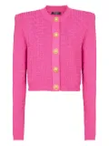 Balmain monogram-pattern cardigan - Pink