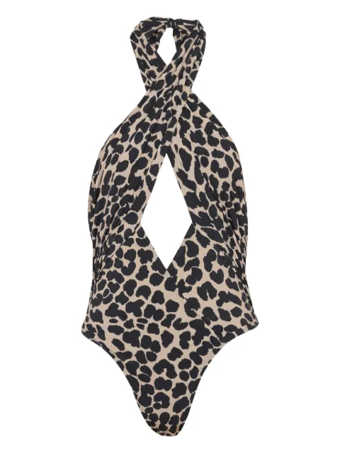 Balmain leopard-print swimsuit