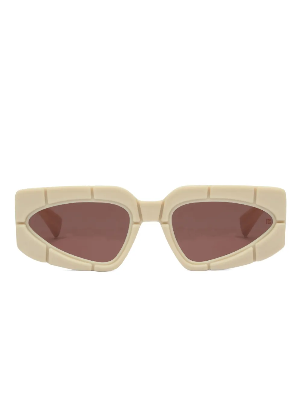 Balmain Eyewear sculpted-frame sunglasses | Neutrals | Image 1