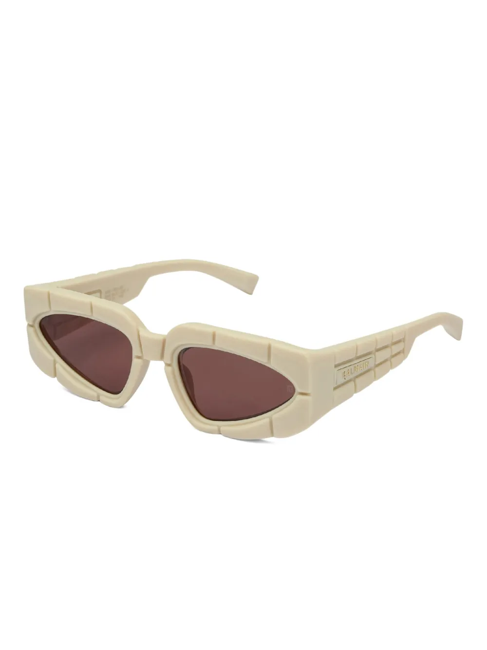 Balmain Eyewear Zonnebril met sculpturaal montuur - Beige