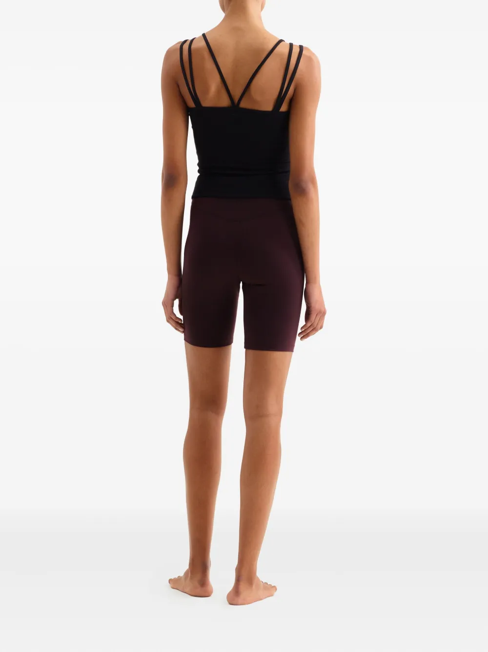 ERES Nadia geribbelde tanktop met kruisbandjes Zwart