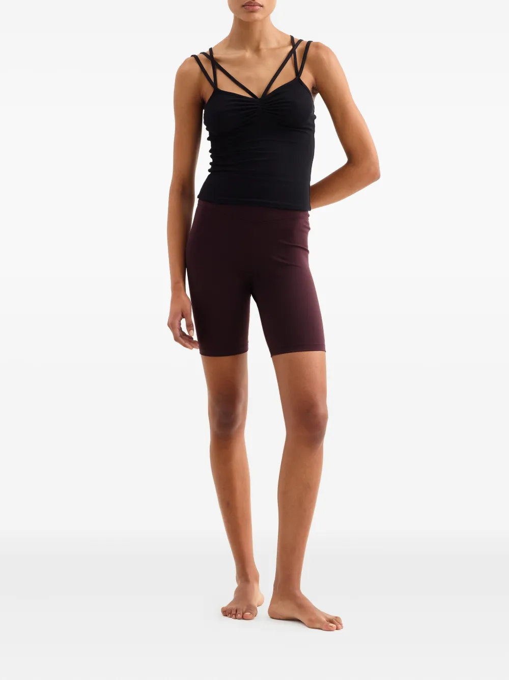 ERES Nadia geribbelde tanktop met kruisbandjes - Zwart