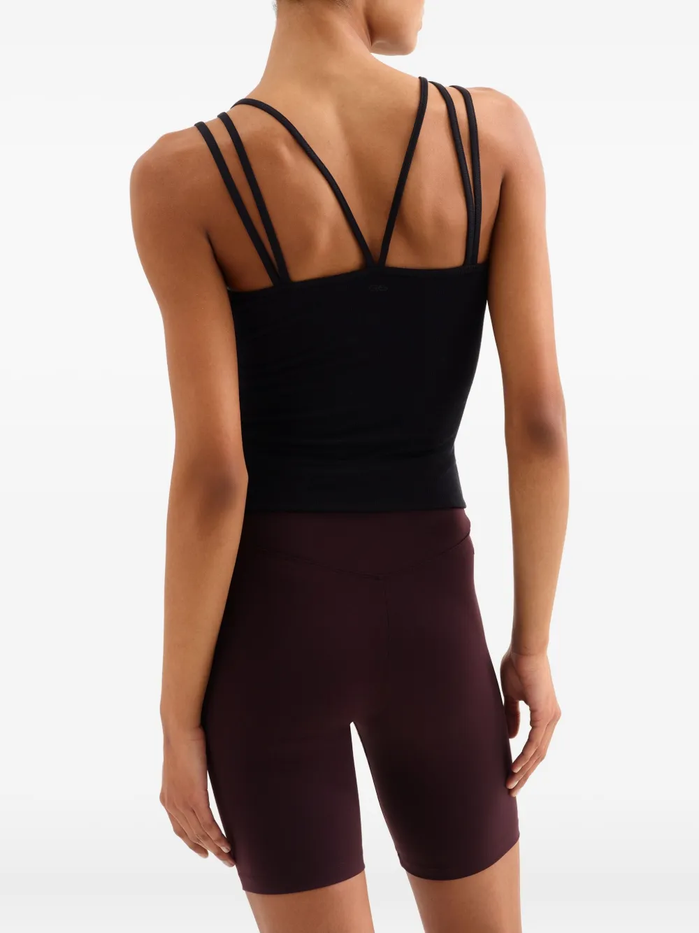 ERES Nadia geribbelde tanktop met kruisbandjes Zwart