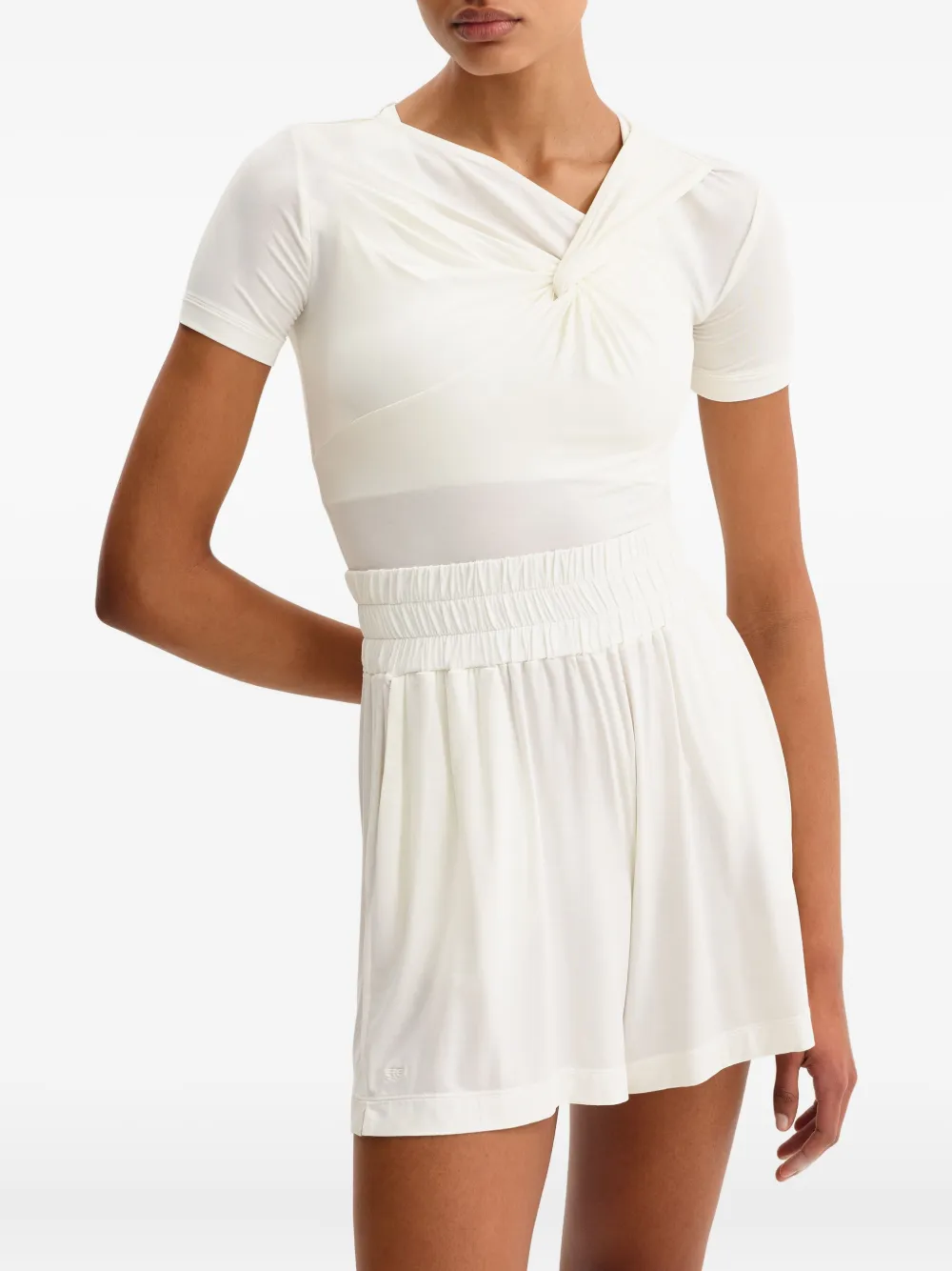 Eres Twist-detail Short-sleeved Top In White