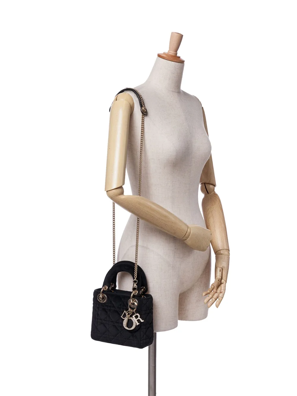 Christian Dior Pre-Owned 2019 Mini Velvet Cannage Lady Dior satchel | Pre-Owned | Image 2