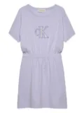 Calvin Klein Kids glittered-logo dress - Purple