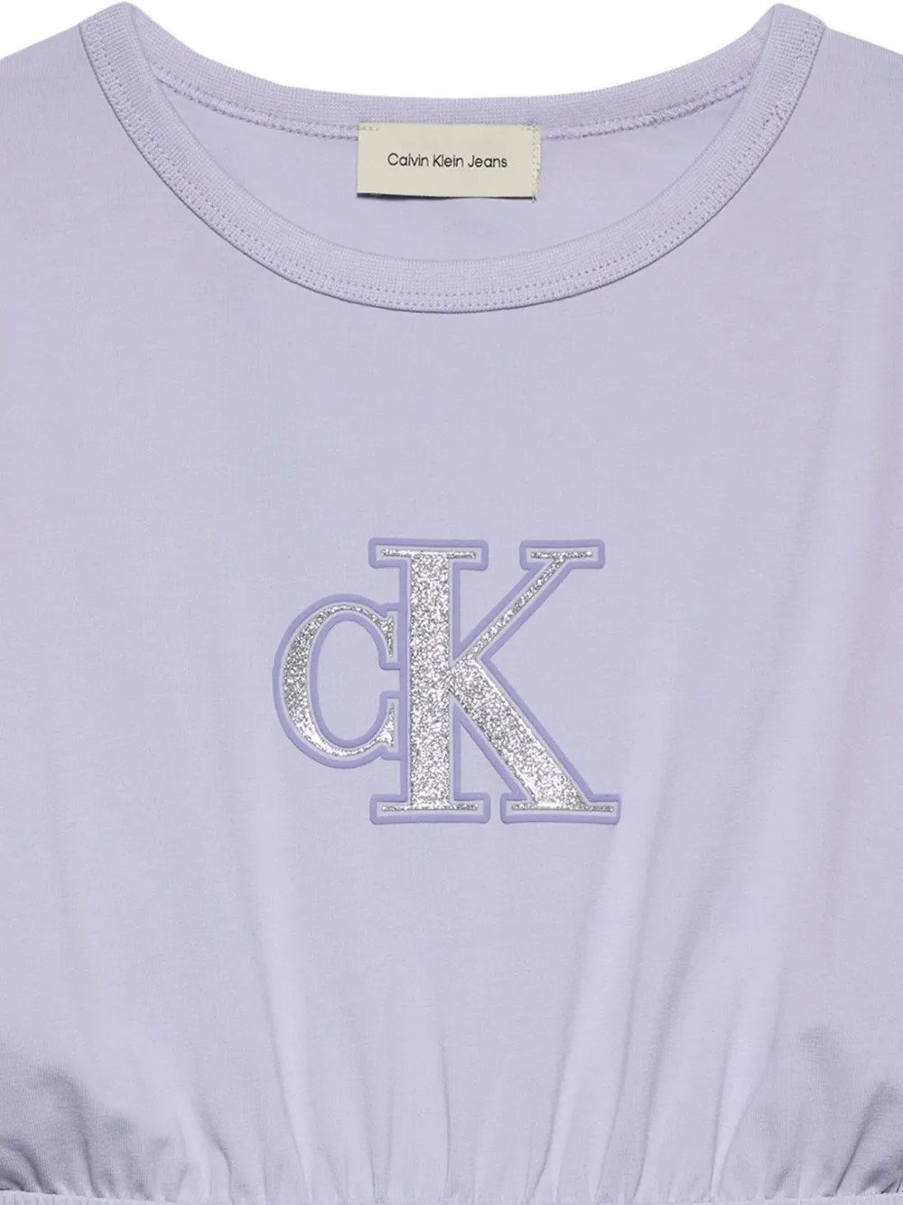 Calvin Klein Kids Jurk met glitter logo Paars
